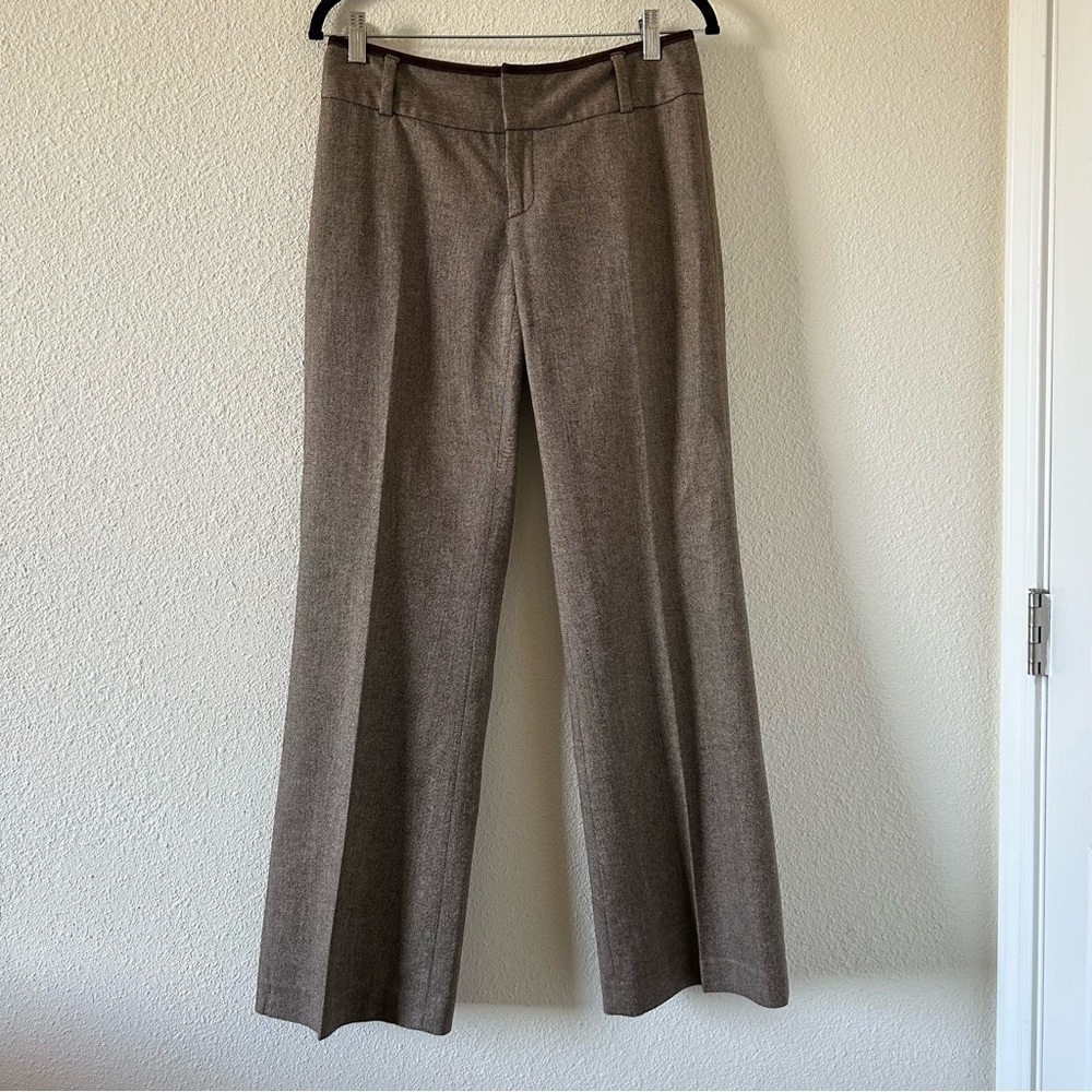 Banana Republic Wool Blend Martin Dress Pants Sz 4 Stretch Brown Preppy Academia